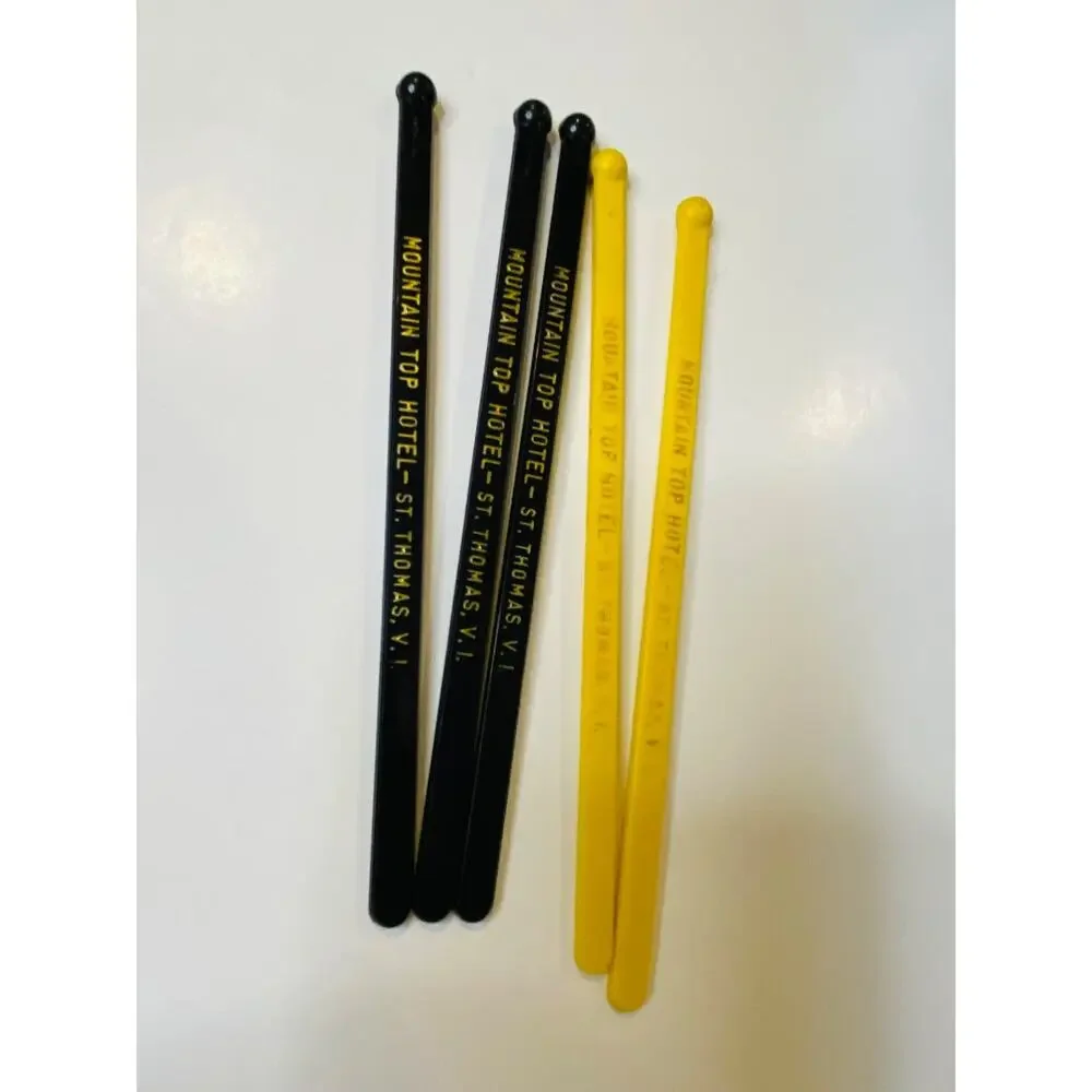 Lot of 5 Vintage Mountain Top Hotel St Thomas VI Swizzle Cocktail Sticks 6